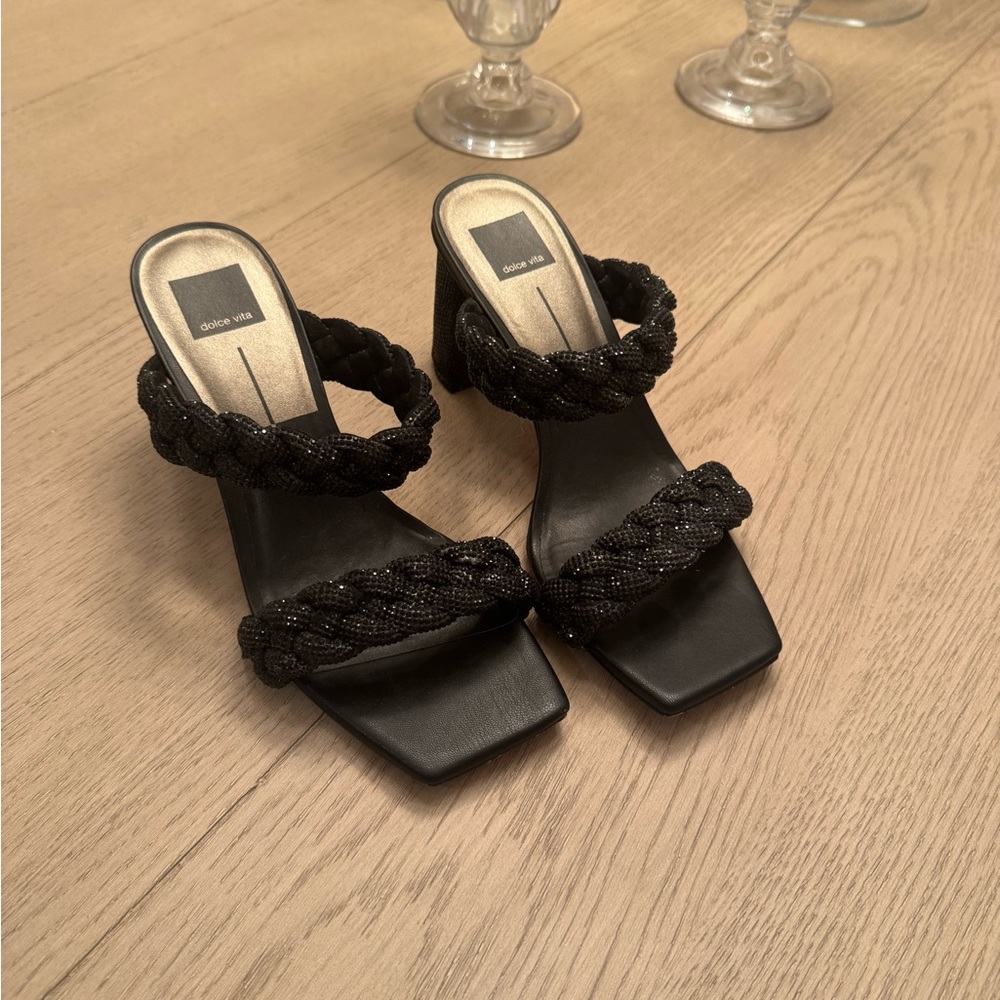 Dolce Vita Paily Braided Elegant Black Women's Heels